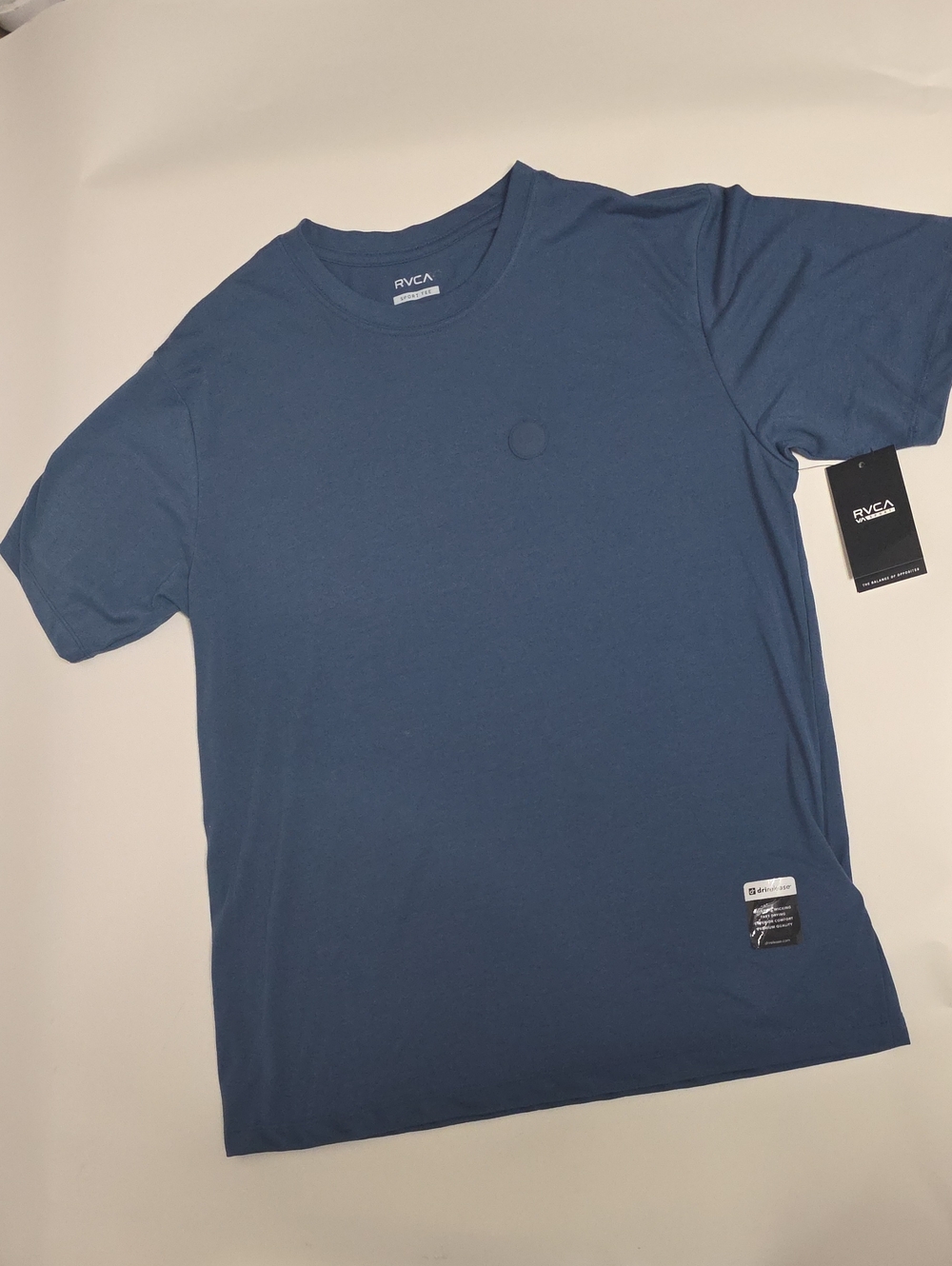 NWT Men's RVCA Sport VA CIRCLE ICON S/S T-Shirt in Color Blue DDN size Large